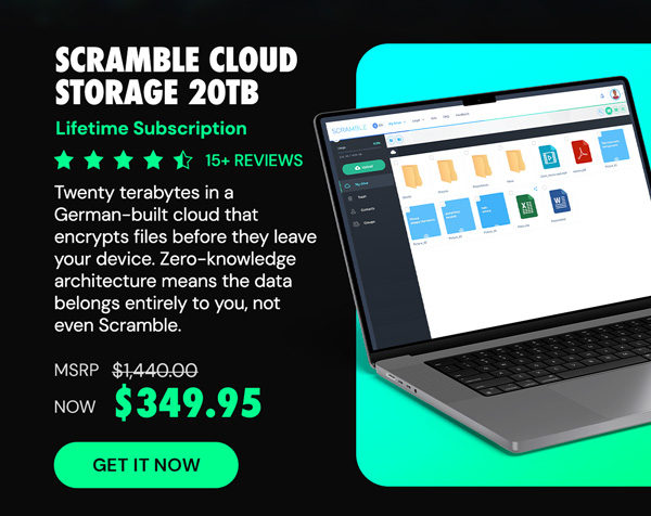 Scramble Cloud Storage Lifetime Subscription (20TB)