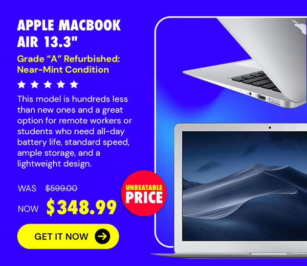 Apple MacBook Air 13.3" (2017) 1.8GHz i5 Core 8GB RAM 128GB - Silver (Refurbished)