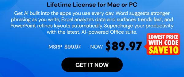 Microsoft Office 2024 Home & Business for Mac or PC Lifetime License