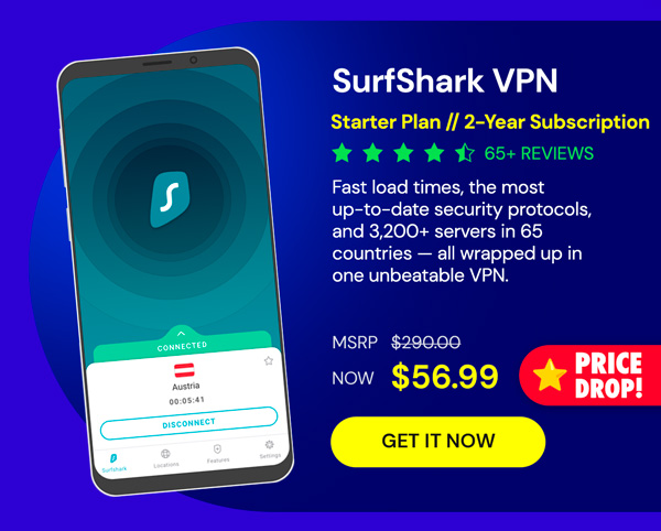 SurfShark VPN Starter Plan: 2-Yr Subscription
