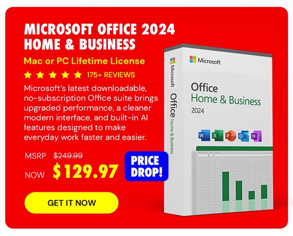 Microsoft Office 2024 Home & Business for Mac or PC Lifetime License