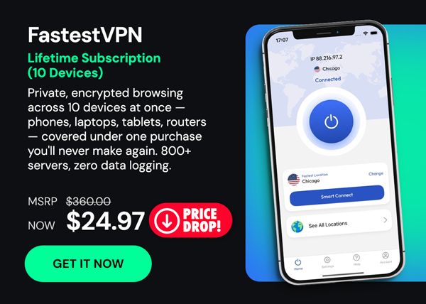 FastestVPN: Lifetime Subscription (10 Devices)
