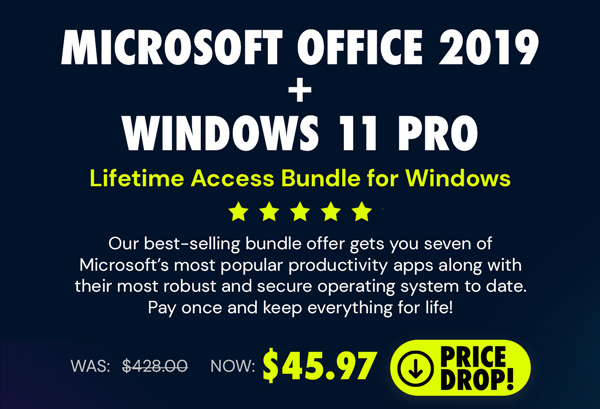 The All-in-One Microsoft Office Pro 2019 for Windows: Lifetime License + Windows 11 Pro Bundle