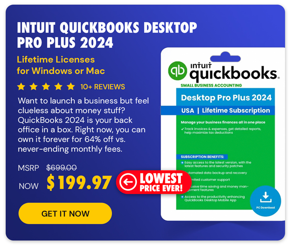 Intuit QuickBooks Desktop Pro Plus 2024 (1 User): Lifetime Licenses