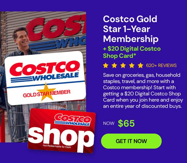 Costco 1-Year Gold Star Membership + $20 Digital Costco Shop Card