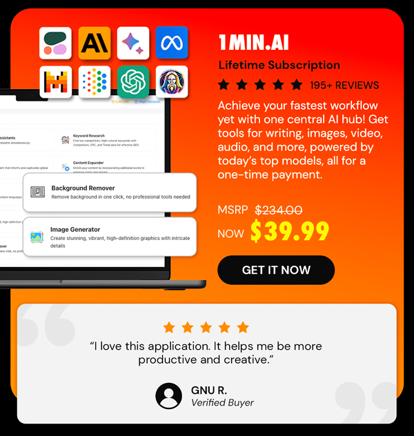 1minAI: Lifetime Subscription