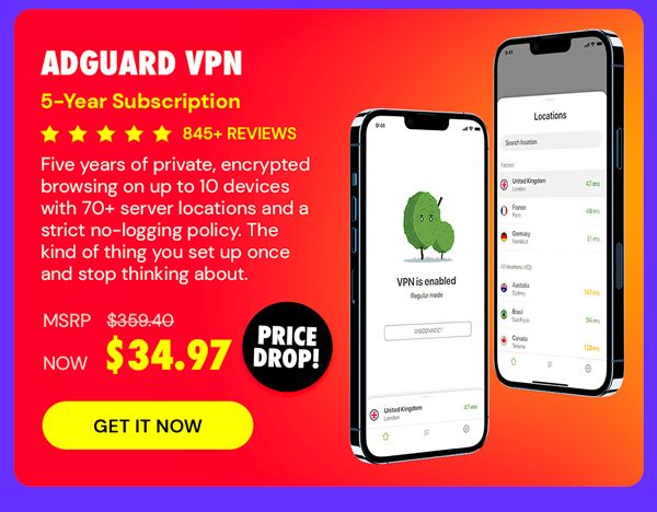 AdGuard VPN: 5-Yr Subscription