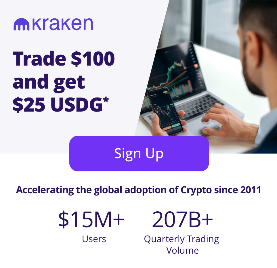 Kraken | Trade $100 and get $25 USDG | Sign Up