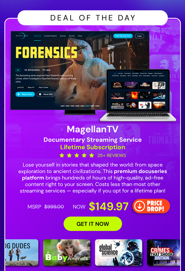 MagellanTV Documentary Streaming Service: Lifetime Subscription