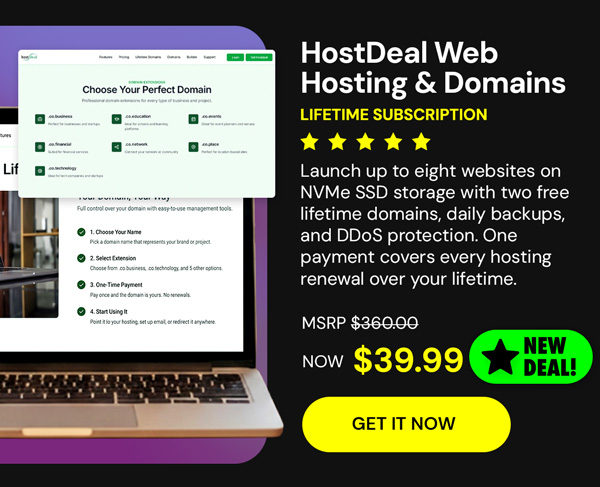 Hostdeal Web Hosting & Domains Lifetime Subscriptions