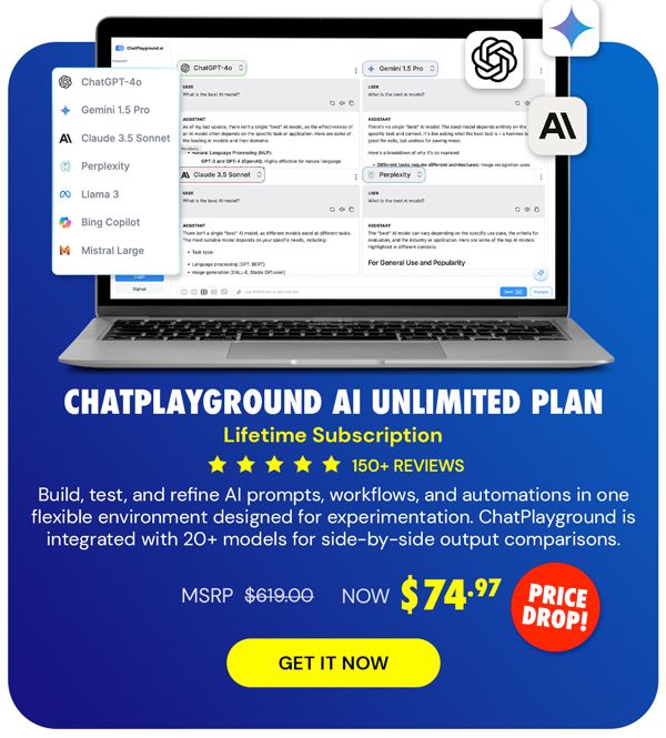 ChatPlayground AI: Lifetime Subscription (Unlimited Plan)