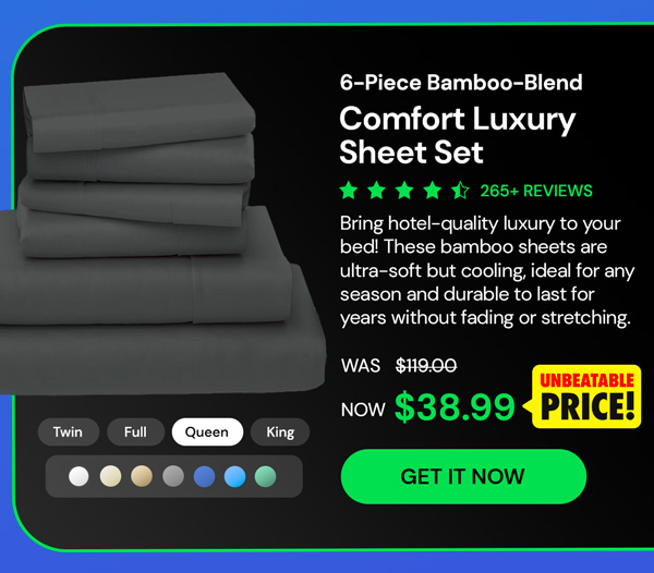 6-Piece Bamboo-Blend Comfort Luxury Sheet Set