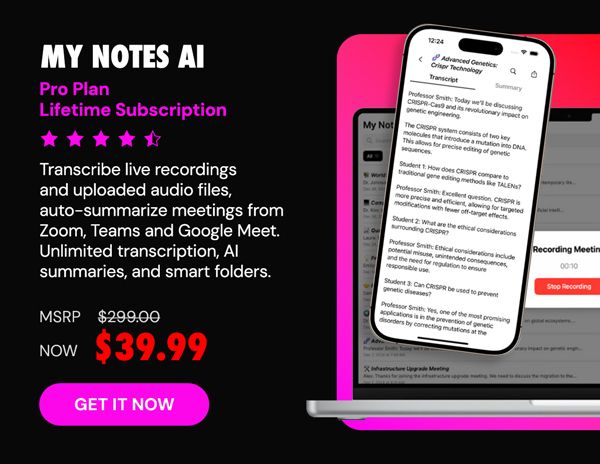 My Notes AI Pro Plan: Lifetime Subscription
