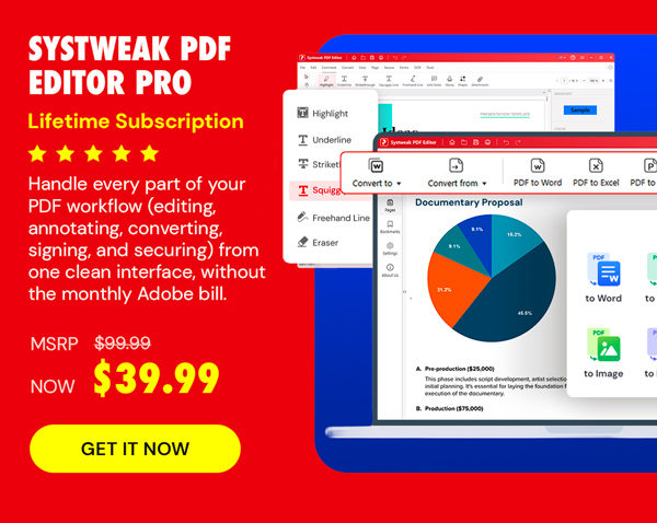 Systweak PDF Editor Pro: Lifetime Subscription