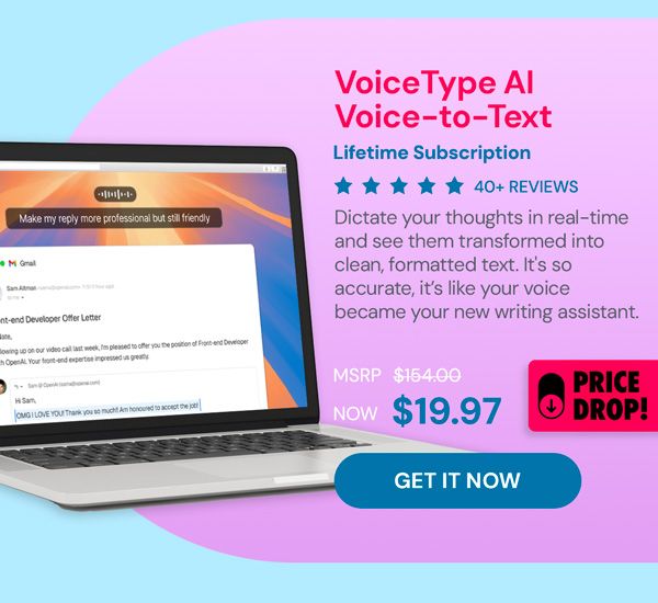 VoiceType AI Voice-to-Text: Lifetime Subscription