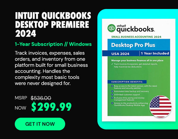 Intuit QuickBooks Desktop Premiere 2024 for Windows(1 User): 1-Year Subscription
