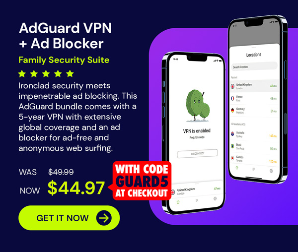 AdGuard VPN + Ad Blocker Family Security Suite