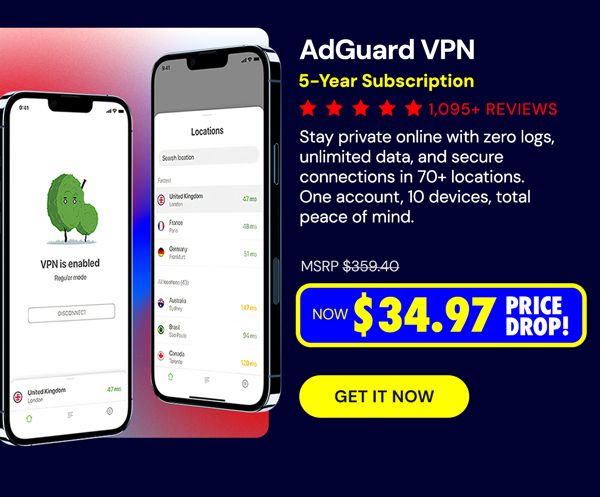 AdGuard VPN: 5-Yr Subscription