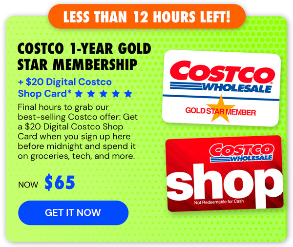 Costco 1-Year Gold Star Membership + $45 Digital Costco Shop Card