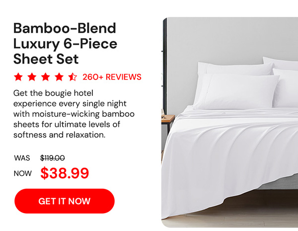 Bamboo-Blend Luxury 6-Piece Sheet Set