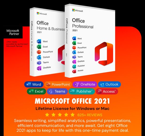 Microsoft Office 2021 for Windows or Mac: Lifetime License