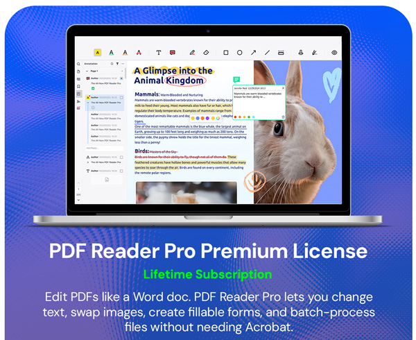 PDF Reader Pro Premium License For Mac or Windows: Lifetime Subscription