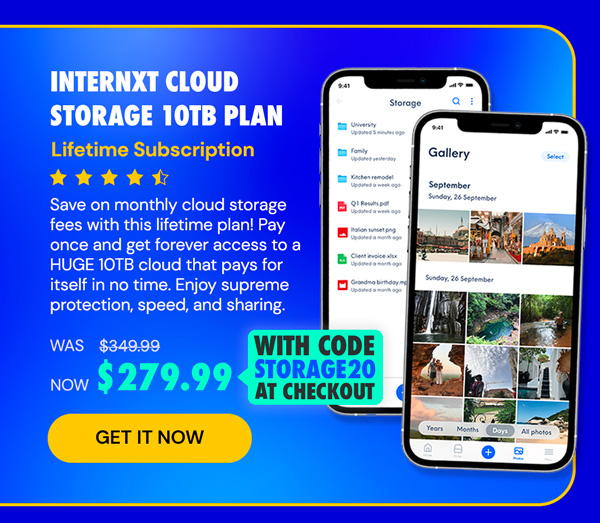 Internxt Cloud Storage Lifetime Subscription: 10TB Plan