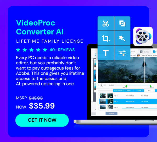VideoProc Converter AI: Lifetime Family License (For Windows)