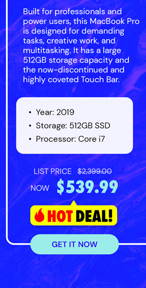 Apple MacBook Pro 16" (2019) 2.6GHz Core i7 Touch Bar 16GB RAM 512GB SSD Space Gray (Refurbished)