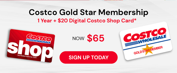 Costco 1-Year Gold Star Membership + $20 Digital Costco Shop Card