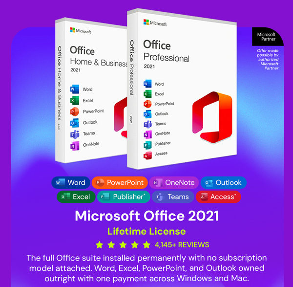 Microsoft Office Professional 2021 for Windows: Lifetime License