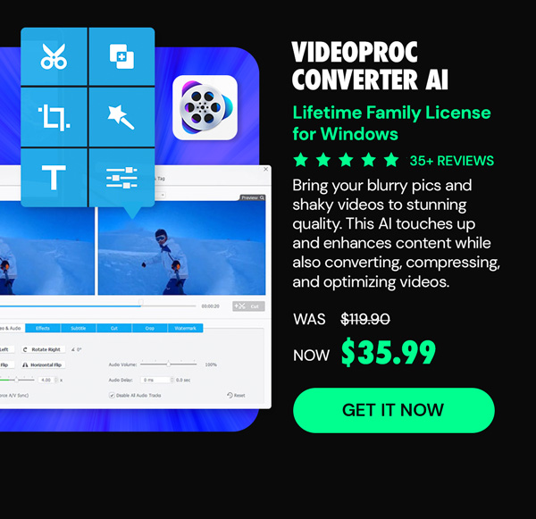 VideoProc Converter AI: Lifetime Family License (For Windows)