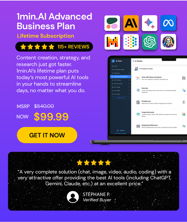 1minAI Advanced Business Plan Lifetime Subscription