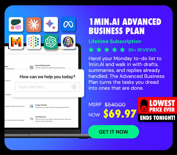 1minAI Advanced Business Plan Lifetime Subscription