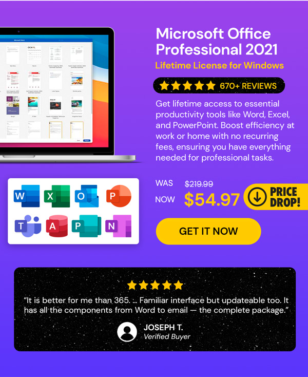 Microsoft Office Professional 2021 for Windows: Lifetime License (Non Binding)