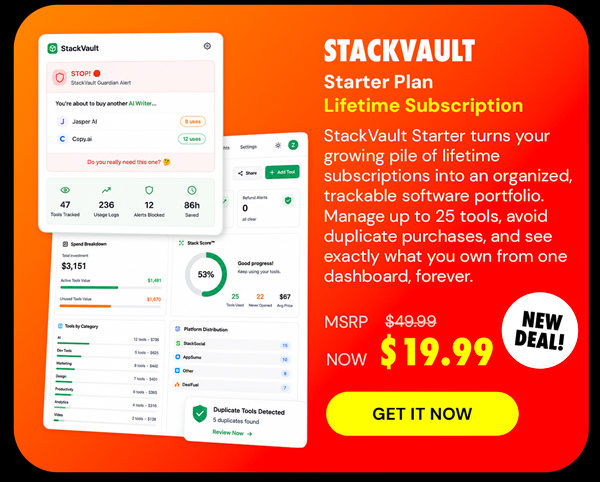 StackVault Starter Plan: Lifetime Subscription