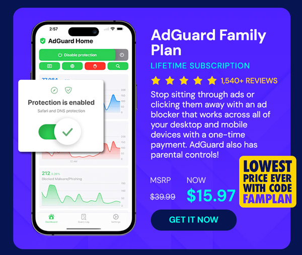 AdGuard Family Plan: Lifetime Subscription