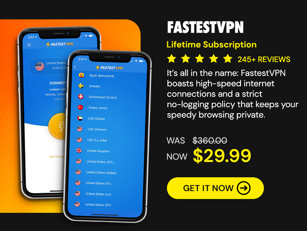 FastestVPN: Lifetime Subscription (10 Devices)