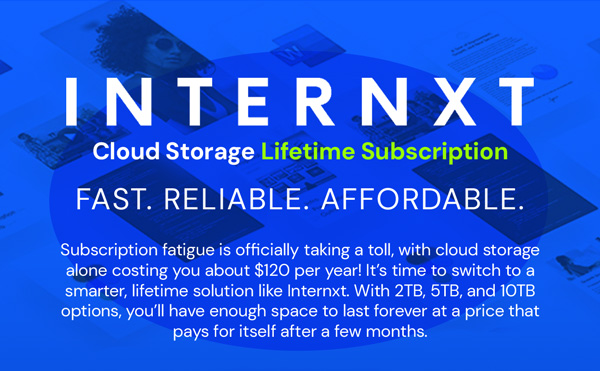 Internxt Cloud Storage Lifetime Subscription: 10TB Plan