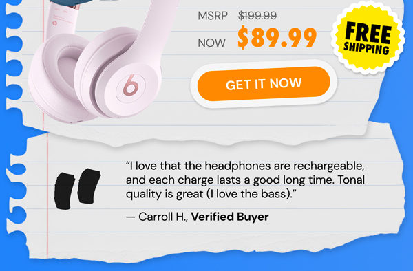 Beats Solo 4 On-Ear Headphones - Cloud Pink (Open Box)