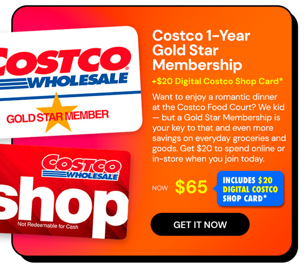 Costco 1-Year Gold Star Membership + $20 Digital Costco Shop Card