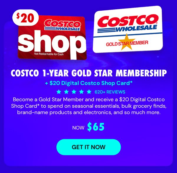 Costco 1-Year Gold Star Membership + $40 Digital Costco Shop Card