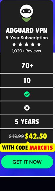 AdGuard VPN: 5-Yr Subscription