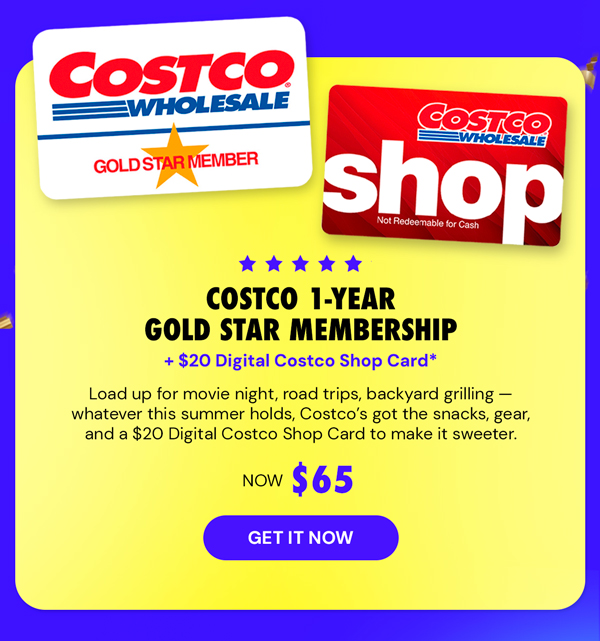 Costco 1-Year Gold Star Membership + $20 Digital Costco Shop Card