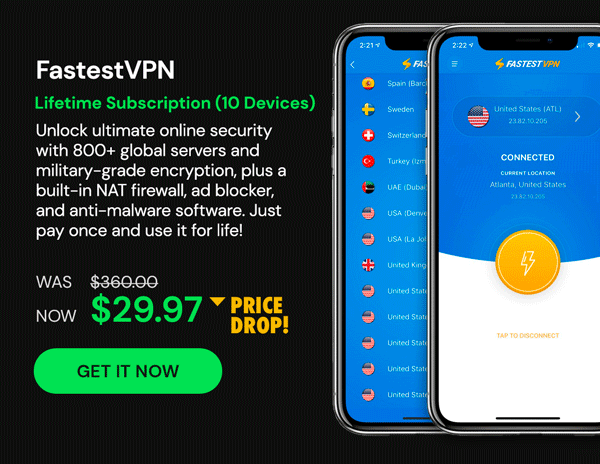 FastestVPN: Lifetime Subscription (10 Devices)