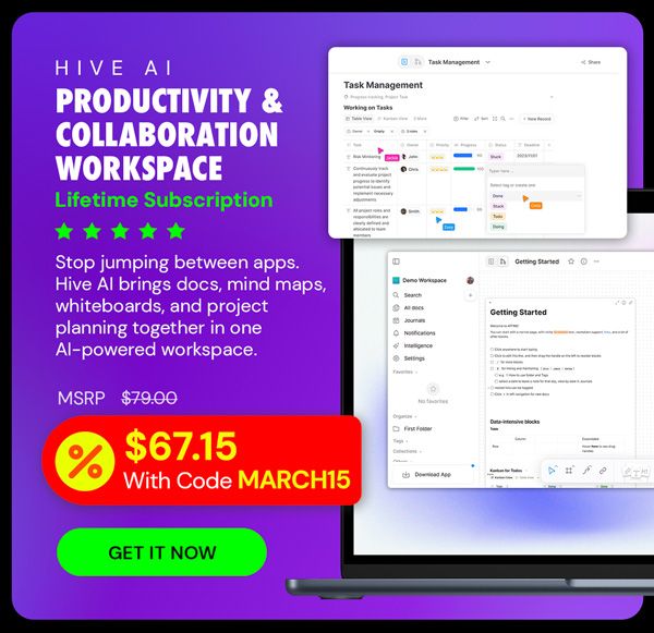 Hive AI - Productivity & Collaboration Workspace: Lifetime Subscription