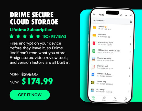 Drime Secure Cloud Storage Lifetime Subscriptions