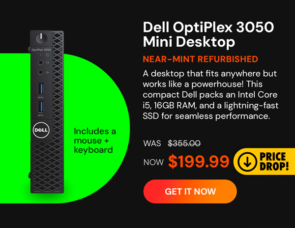 Dell OptiPlex 3050 Mini Desktop (2017) 2.7GHz i5-7500T 16GB RAM 512GB SSD Windows 10 Pro (Refurbished)