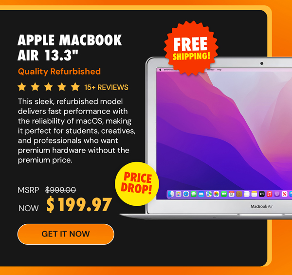 Apple MacBook Air 13.3" (2017) 1.8GHz i5 8GB RAM 128GB SSD Silver (Refurbished)