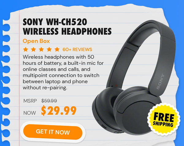 Sony WH-CH520 Wireless Headphones (Open Box)